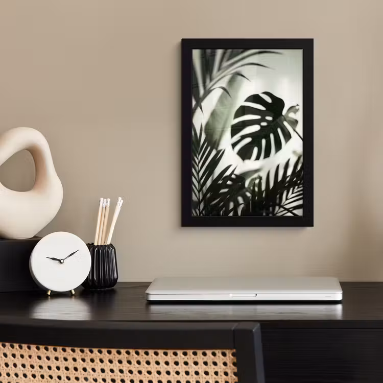 Planten - Bladeren - Natuur - Minimalistisch - Groen fotolijst zwart zonder passe partout klein -sfeer1