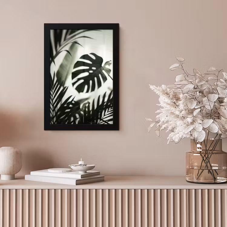 Planten - Bladeren - Natuur - Minimalistisch - Groen fotolijst zwart zonder passe partout klein -sfeer5