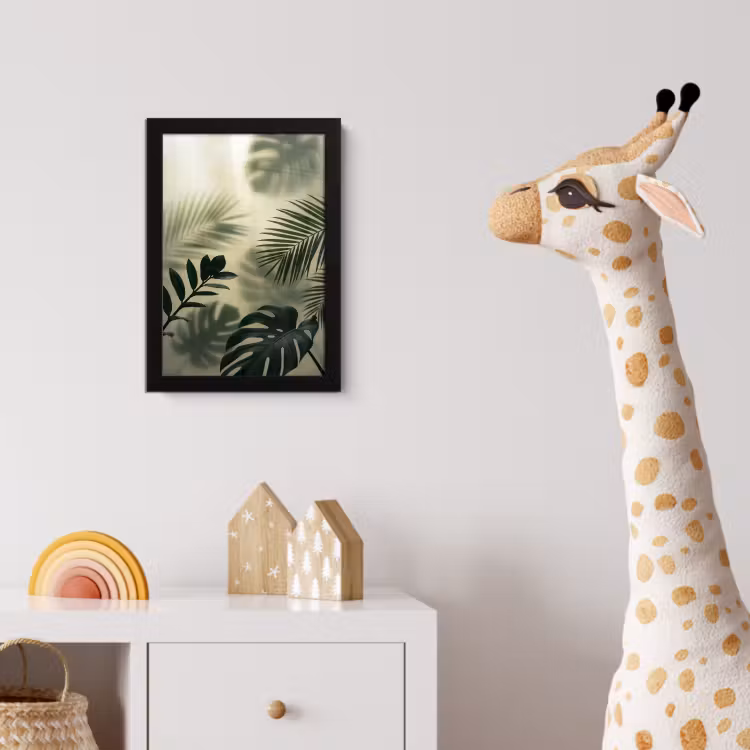 Planten - Bladeren - Schaduwen - Groen - Modern fotolijst zwart zonder passe partout klein -usfeer4_kinderkamer