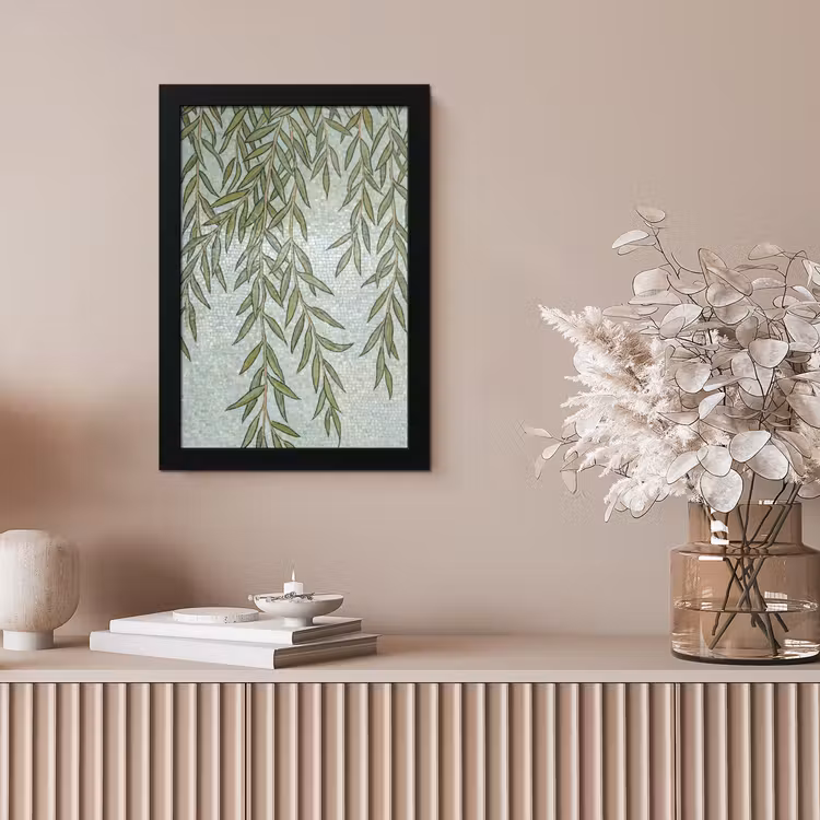 Planten - Mozaïek - Patroon - Groen - Blauw fotolijst zwart zonder passe partout klein -sfeer5