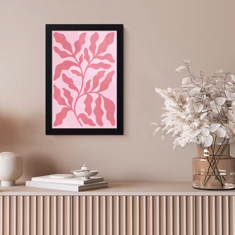 Planten - Organisch - Abstract - Modern - Roze fotolijst zwart zonder passe partout klein -sfeer5