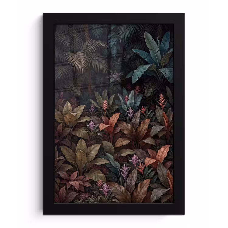 Planten - Tropisch - Jungle - Donker - Natuur fotolijst zwart zonder passe partout klein -3d