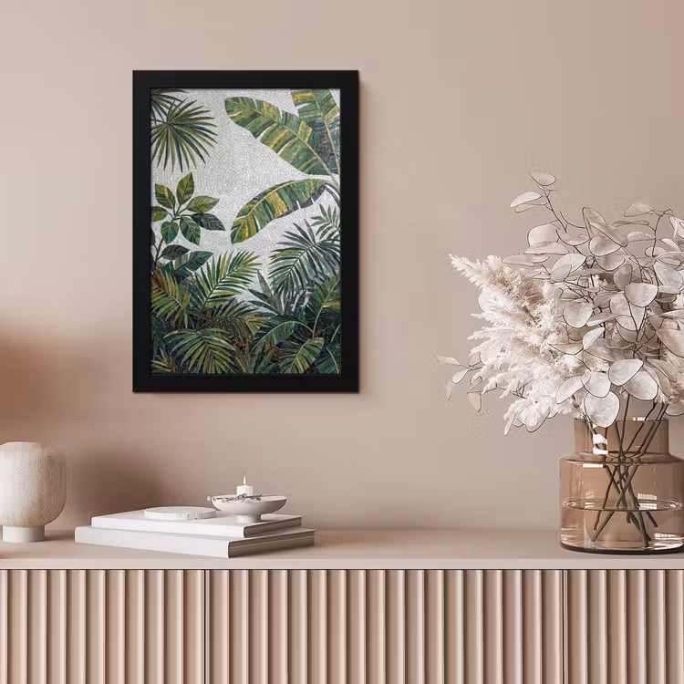 Planten - Tropisch - Mozaïek - Groen - Natuur fotolijst zwart zonder passe partout klein -sfeer5
