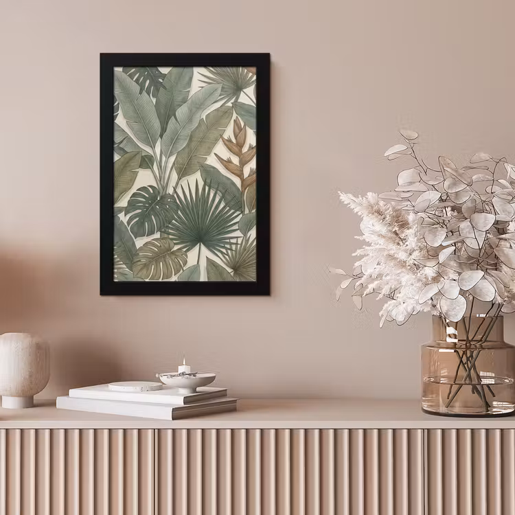 Planten - Tropisch - Natuur - Illustratie - Groen fotolijst zwart zonder passe partout klein -sfeer5