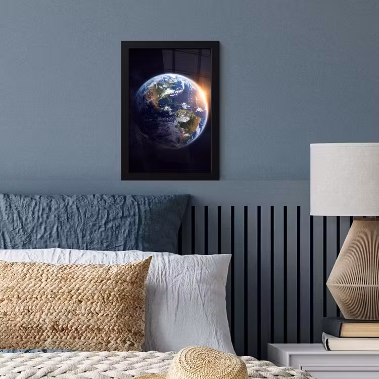 Bilder mit Rahmen - Planet – Weltraum – Kosmos - Planeet - Ruimte - Kosmos fotolijst zwart zonder passe partout klein