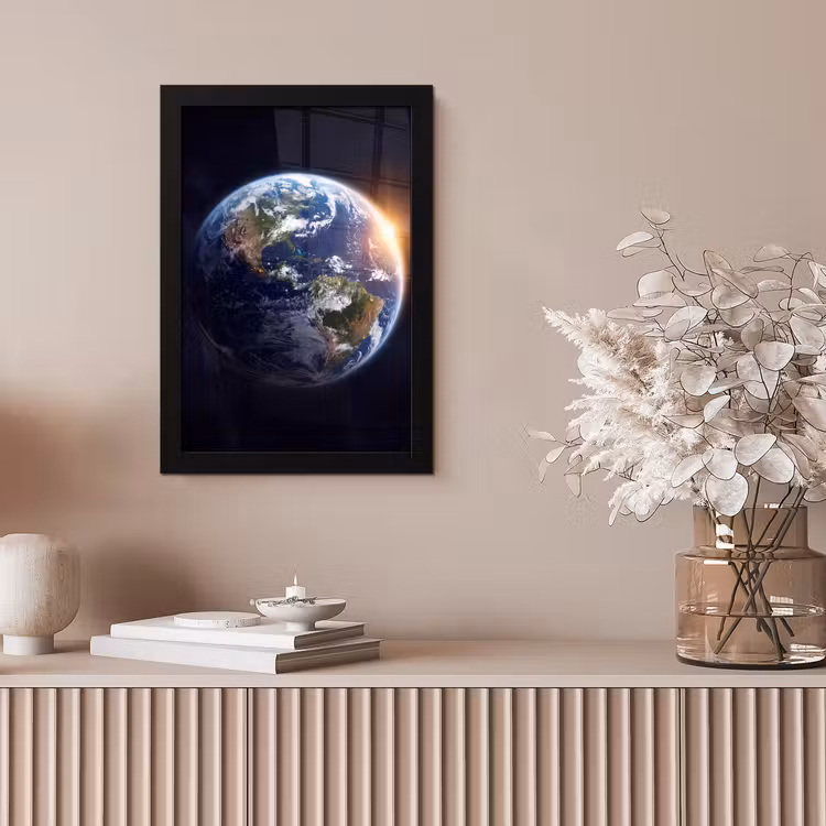 Bilder mit Rahmen - Planet – Weltraum – Kosmos - Planeet - Ruimte - Kosmos fotolijst zwart zonder passe partout klein