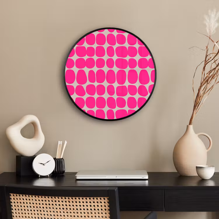 Stippen - Patroon - Roze Fotolijst rond zonder passe partout klein 856 -sfeer1