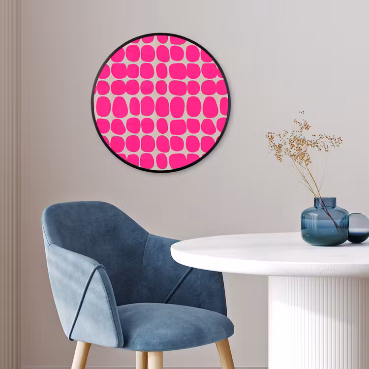 Stippen - Patroon - Roze Fotolijst rond zonder passe partout klein 856 -sfeer2