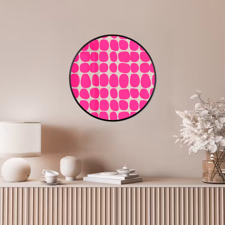 Stippen - Patroon - Roze Fotolijst rond zonder passe partout klein 856 -sfeer3