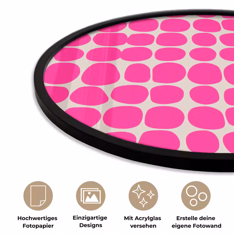 Stippen - Patroon - Roze Fotolijst rond zonder passe partout klein 856 -closeup_DE