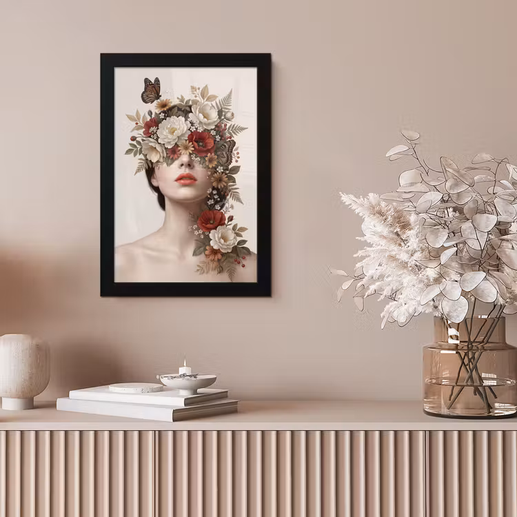 Portret - Bloemen - Cremé fotolijst zwart zonder passe partout klein -sfeer5