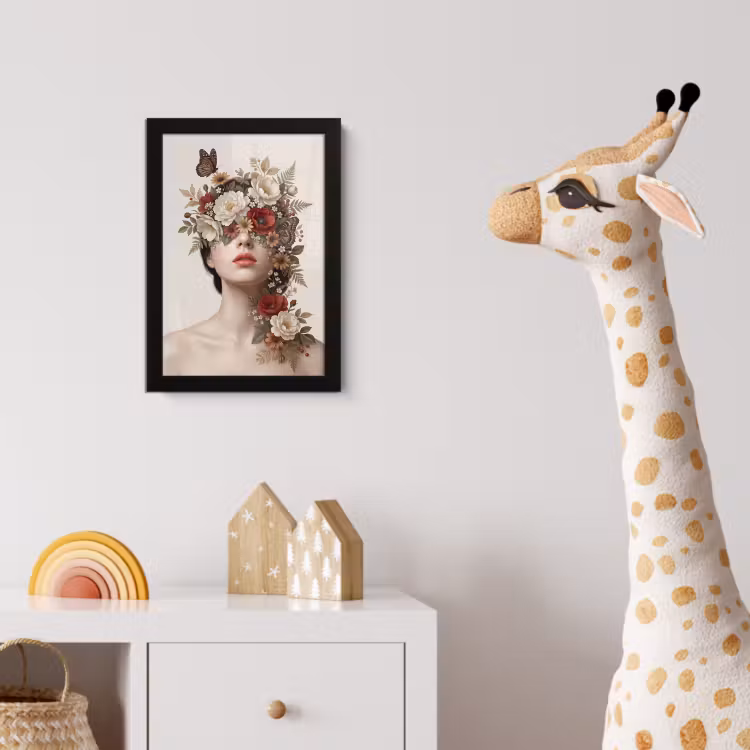 Portret - Bloemen - Cremé fotolijst zwart zonder passe partout klein -usfeer4_kinderkamer