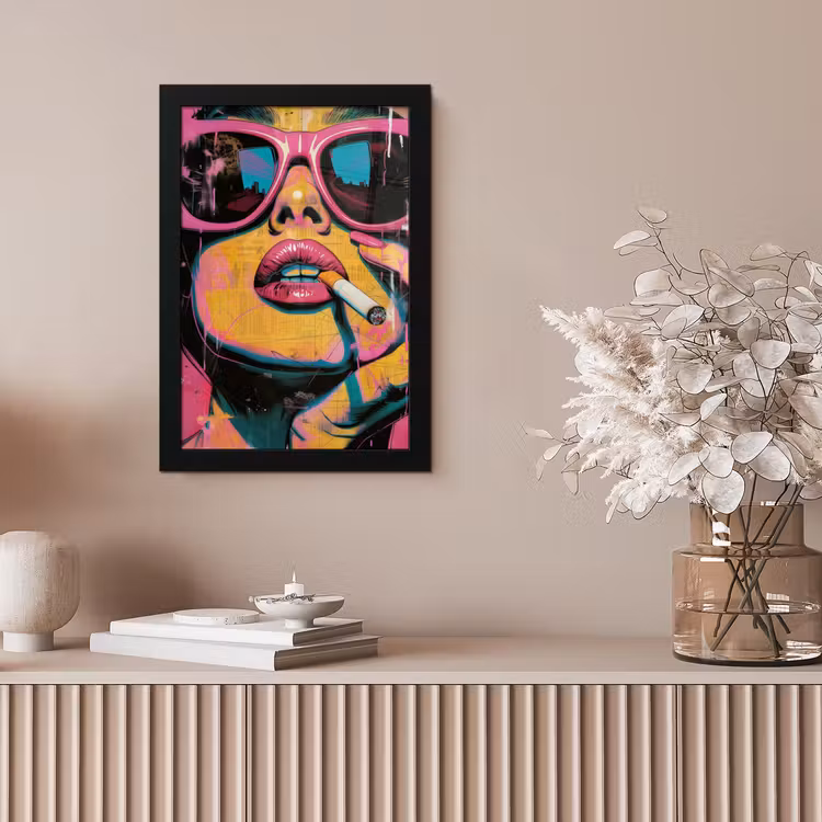 Portret - Vrouw - Abstract - Zonnebril fotolijst zwart zonder passe partout klein -sfeer5