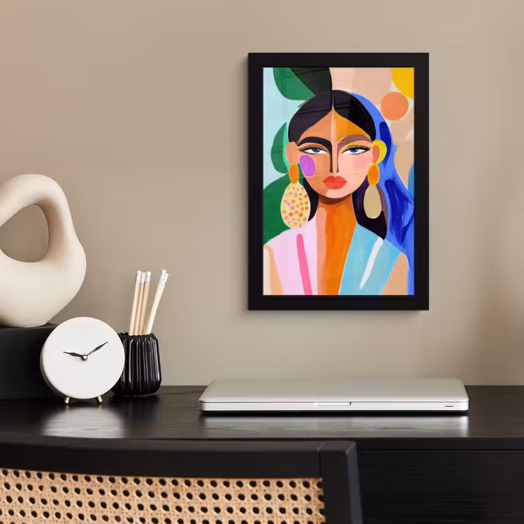 Portret - Vrouw - Modern fotolijst zwart zonder passe partout klein -sfeer1
