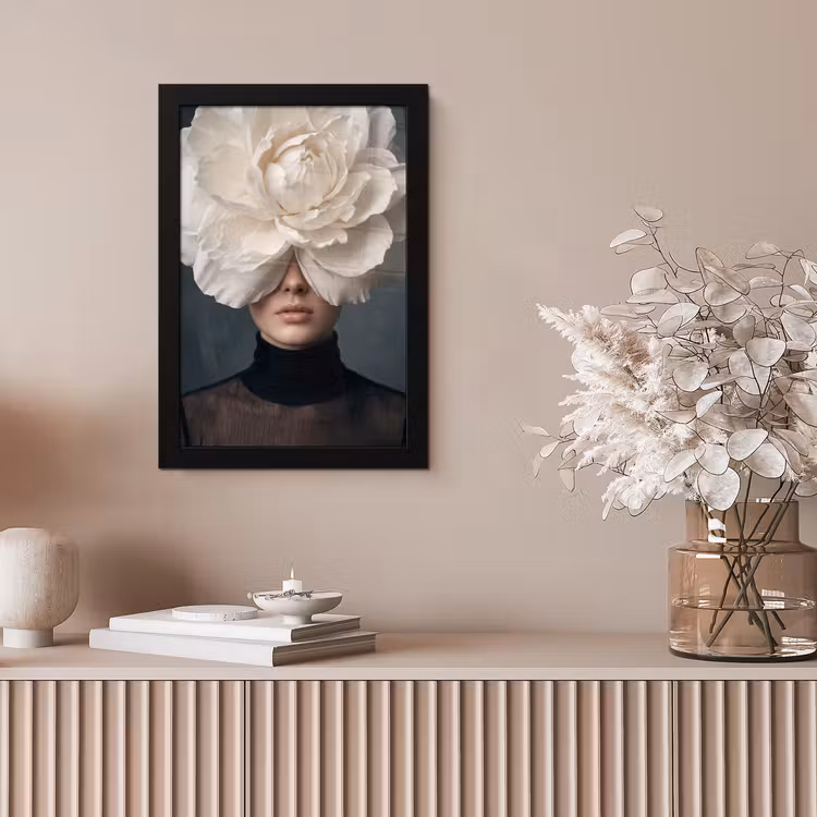 Portret - Mysterieus - Wit fotolijst zwart zonder passe partout klein -sfeer5