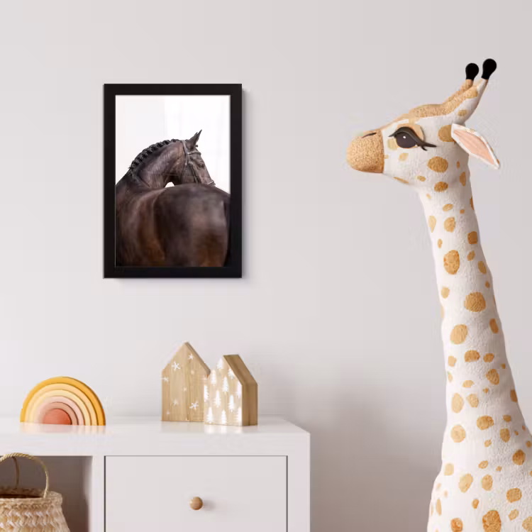 Portret - Paard - Elegant fotolijst zwart zonder passe partout klein -usfeer4_kinderkamer