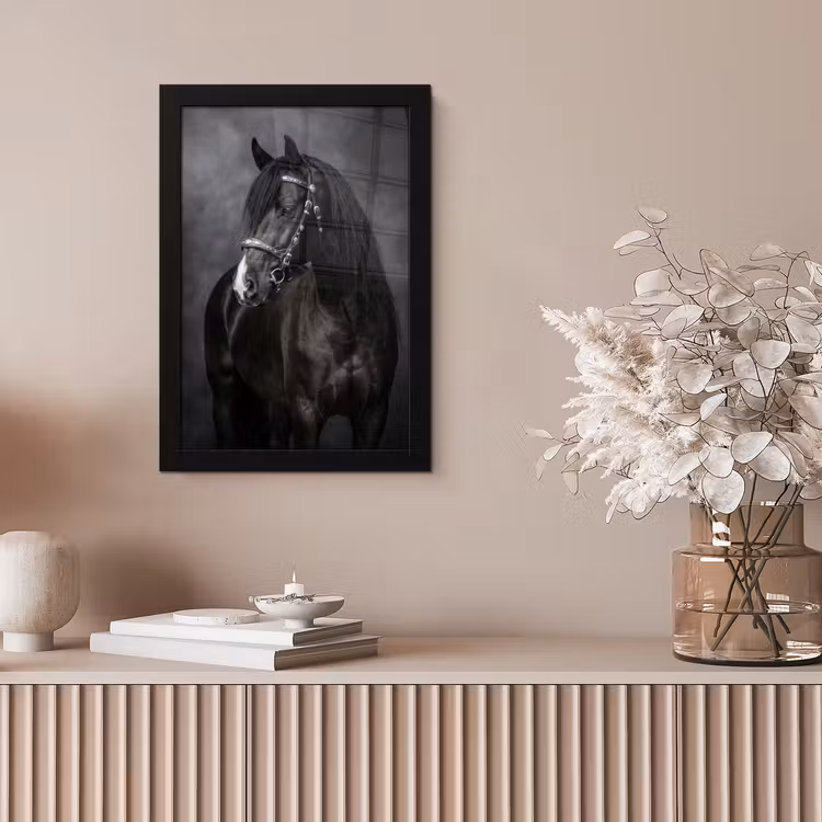 Portret - Paard - Zwart fotolijst zwart zonder passe partout klein -sfeer5