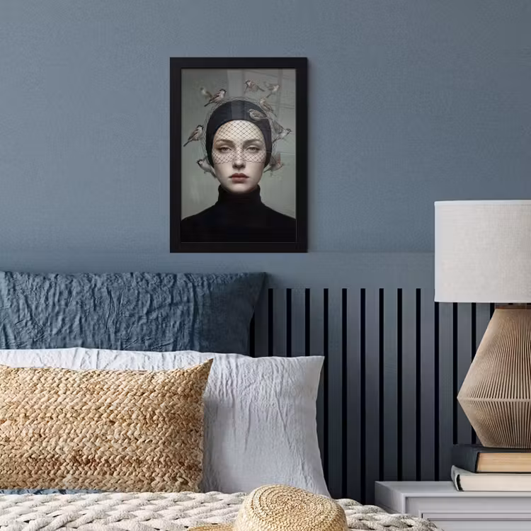 Portret - Vogels - Zwart fotolijst zwart zonder passe partout klein -sfeer3