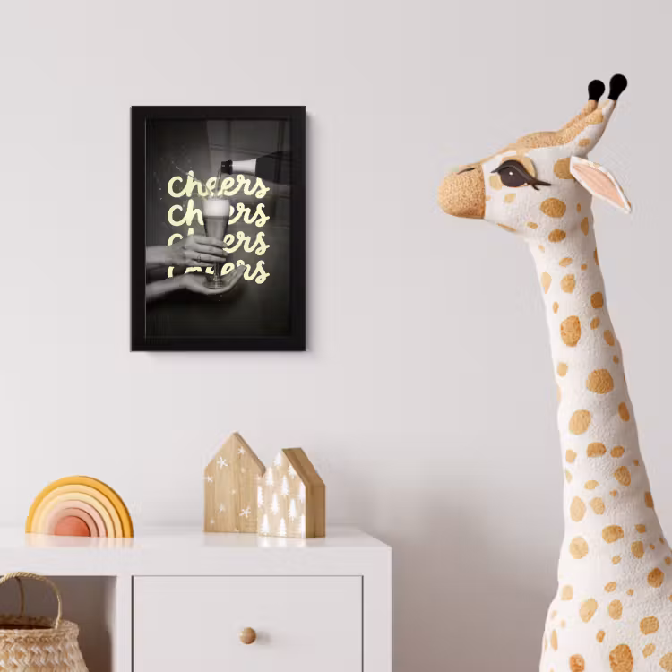 Cheers - Wijn - Zwart - Wit fotolijst zwart zonder passe partout klein -usfeer4_kinderkamer