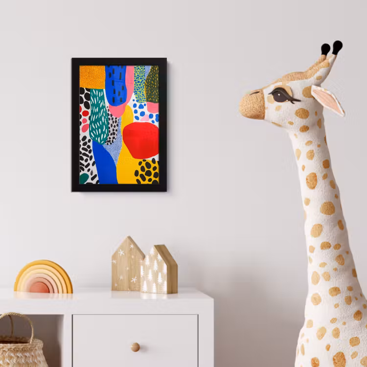 Stippen - Vormen - Modern - Kleuren fotolijst zwart zonder passe partout klein -usfeer4_kinderkamer