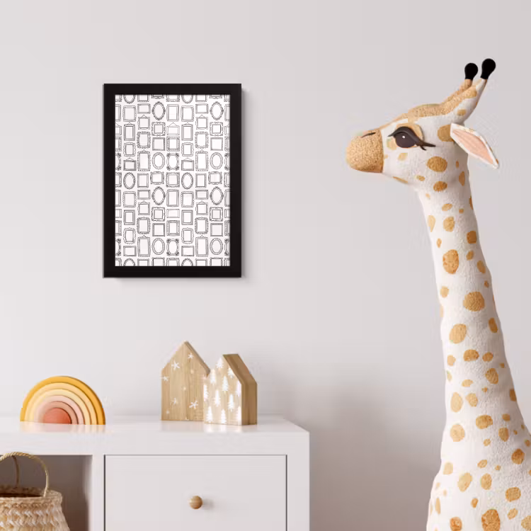 Lijsten - Patroon - Decoratie - Schets - Zwart-wit fotolijst zwart zonder passe partout klein -usfeer4_kinderkamer