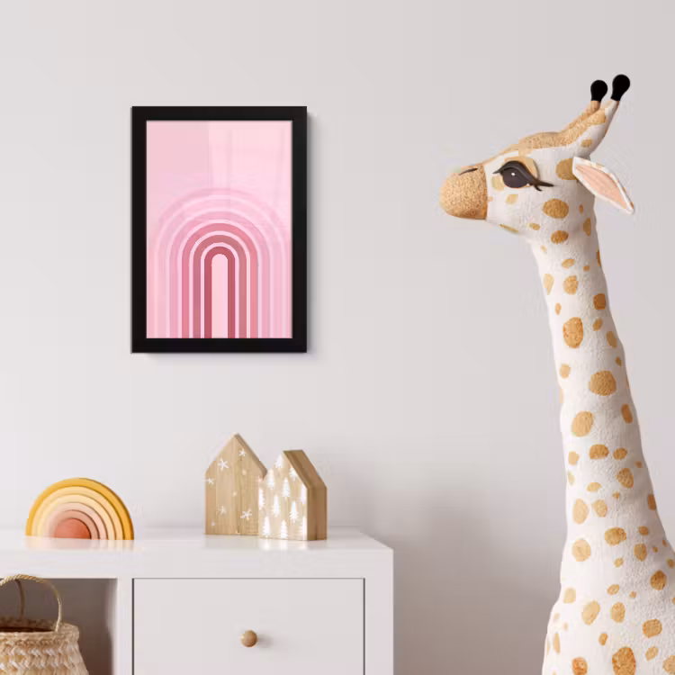 Regenboog - Roze - Abstract - Modern - Minimalistisch fotolijst zwart zonder passe partout klein -usfeer4_kinderkamer