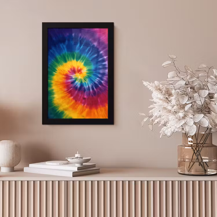 Regenboogkleuren - Spiraal - Kleurrijk fotolijst zwart zonder passe partout klein -sfeer5