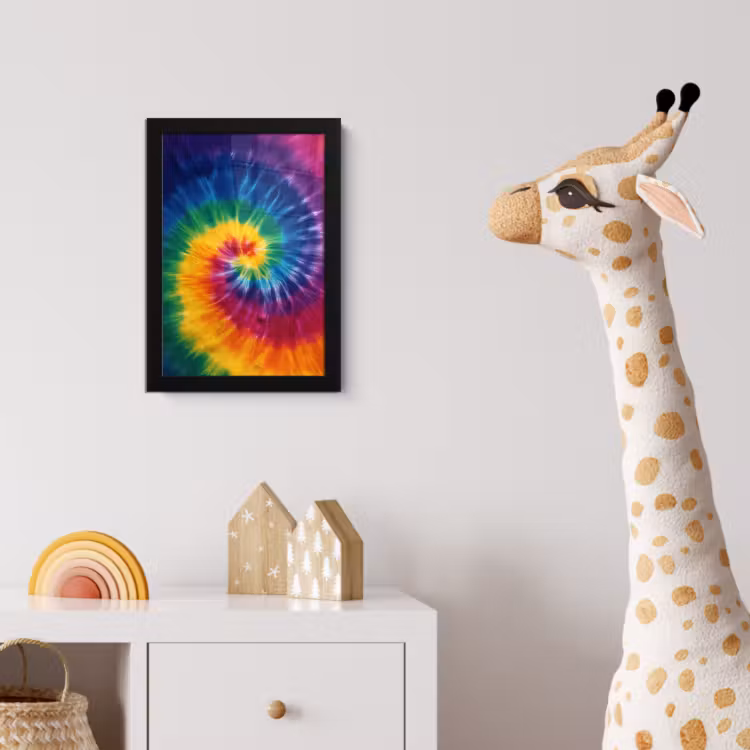 Regenboogkleuren - Spiraal - Kleurrijk fotolijst zwart zonder passe partout klein -usfeer4_kinderkamer