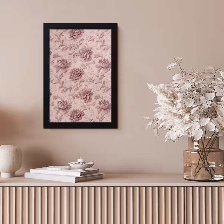 Reliëf - Pioenrozen - Roze fotolijst zwart zonder passe partout klein 224 -sfeer5