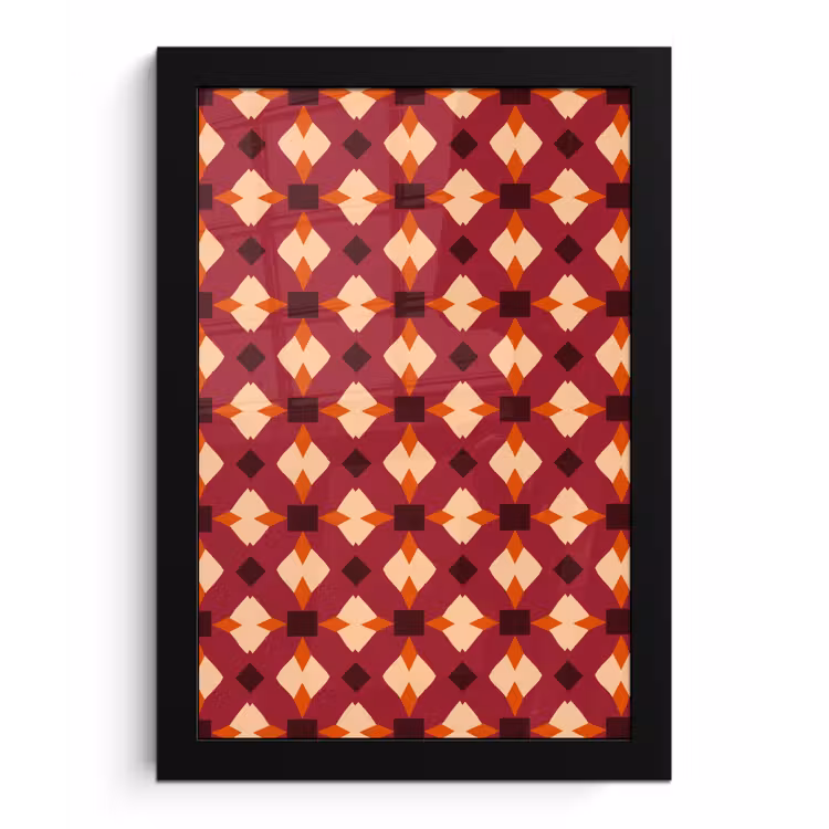 Retro - Patroon - Kleurrijk fotolijst zwart zonder passe partout klein 224 -3d