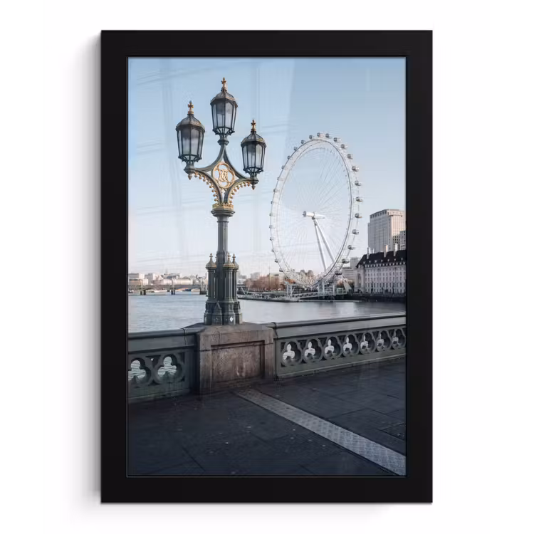 Reuzenrad - Londen - Stad - Architectuur - Brug fotolijst zwart zonder passe partout klein -3d
