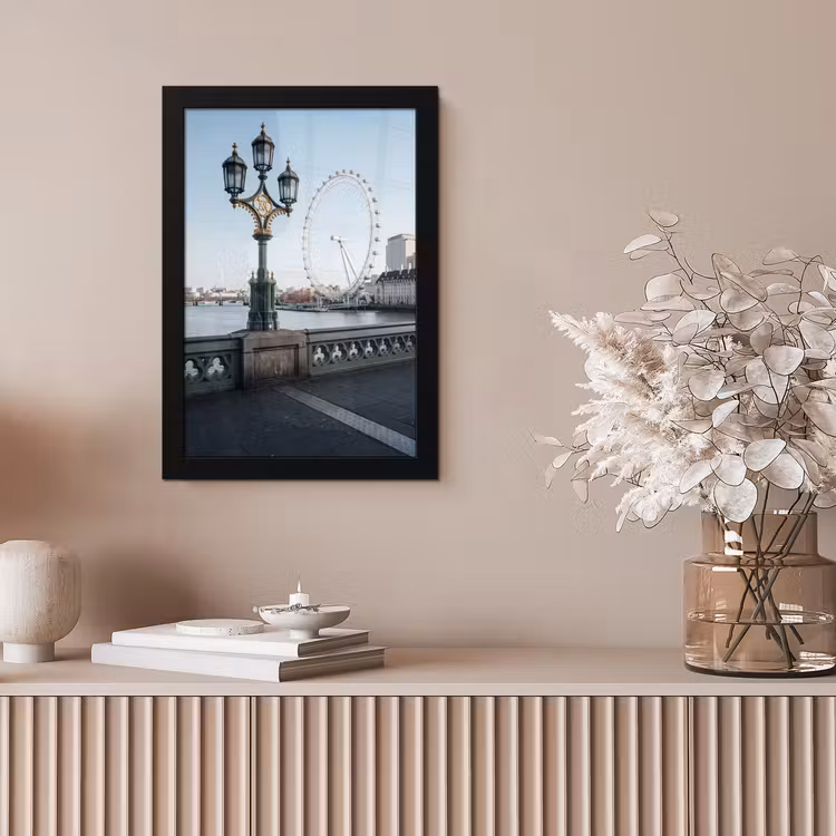 Reuzenrad - Londen - Stad - Architectuur - Brug fotolijst zwart zonder passe partout klein -sfeer5