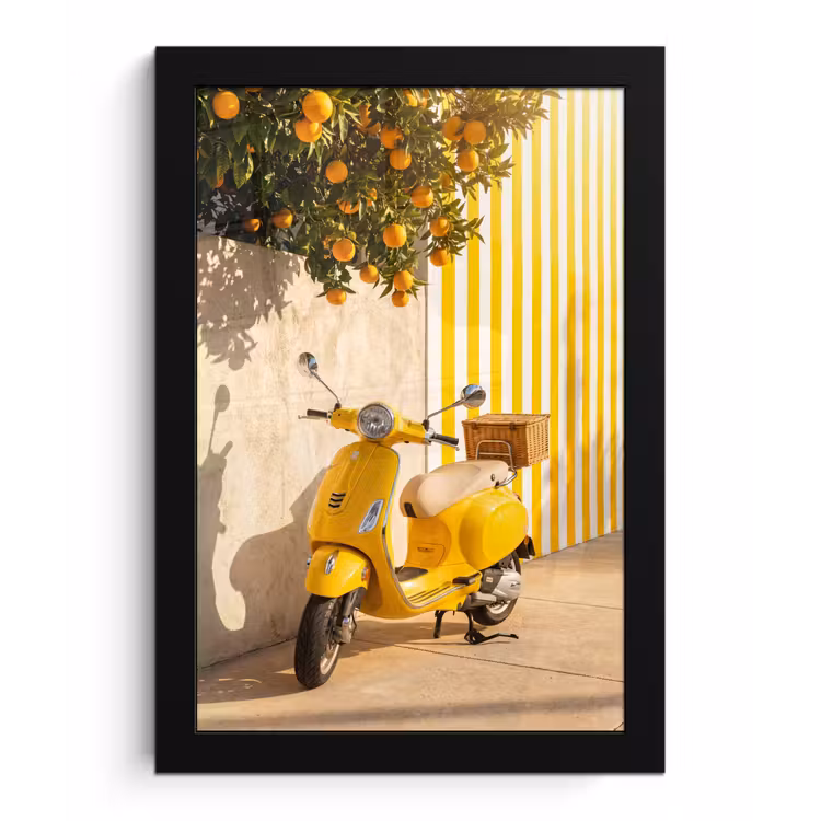 Scooter - Natuur - Zomer - Geel - Mediterraan fotolijst zwart zonder passe partout klein -3d
