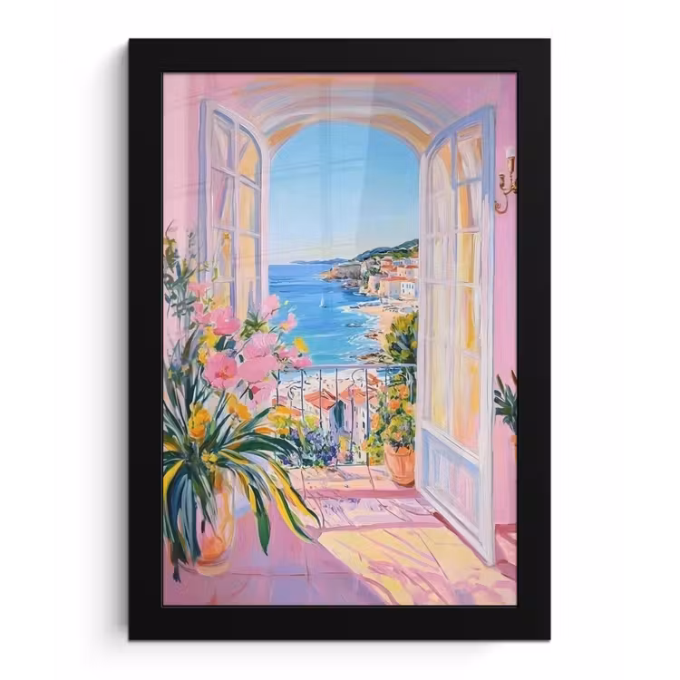 Roze - Buiten - Verf fotolijst zwart zonder passe partout klein -3d