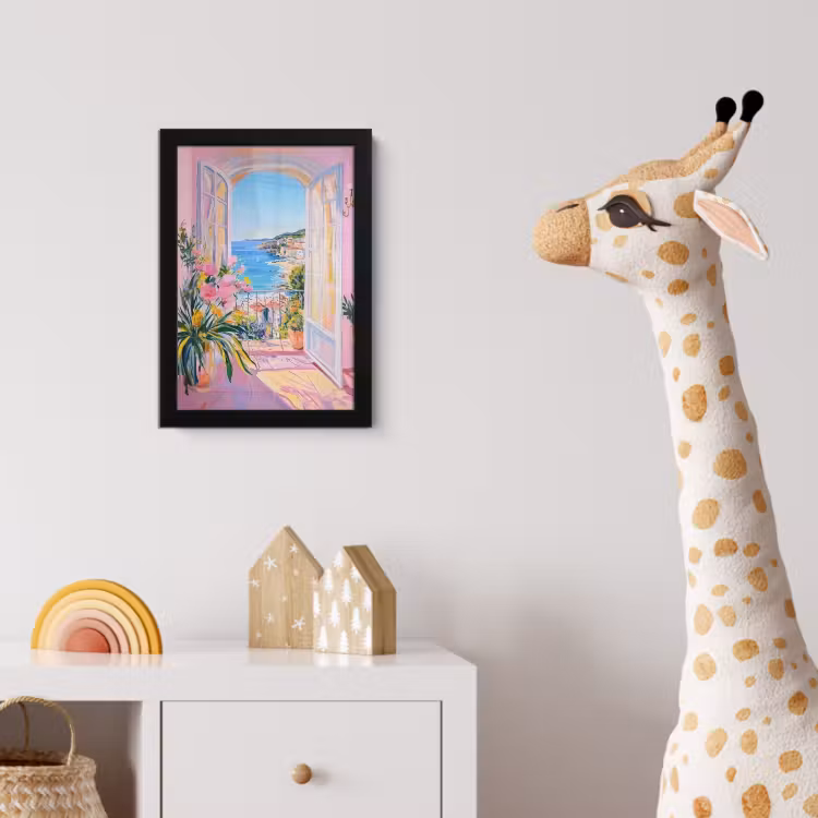 Roze - Buiten - Verf fotolijst zwart zonder passe partout klein -usfeer4_kinderkamer