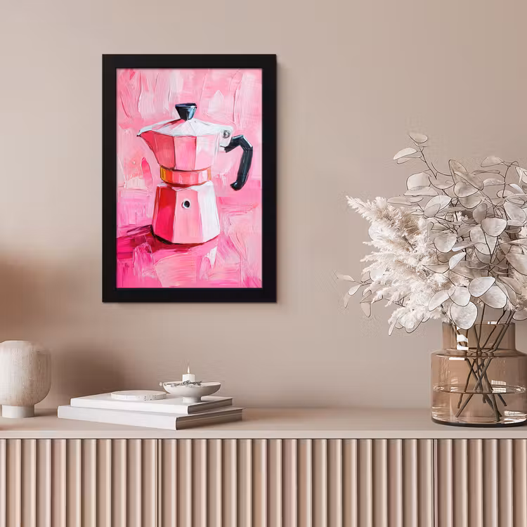 Roze - Verf - Coffee fotolijst zwart zonder passe partout klein -sfeer5
