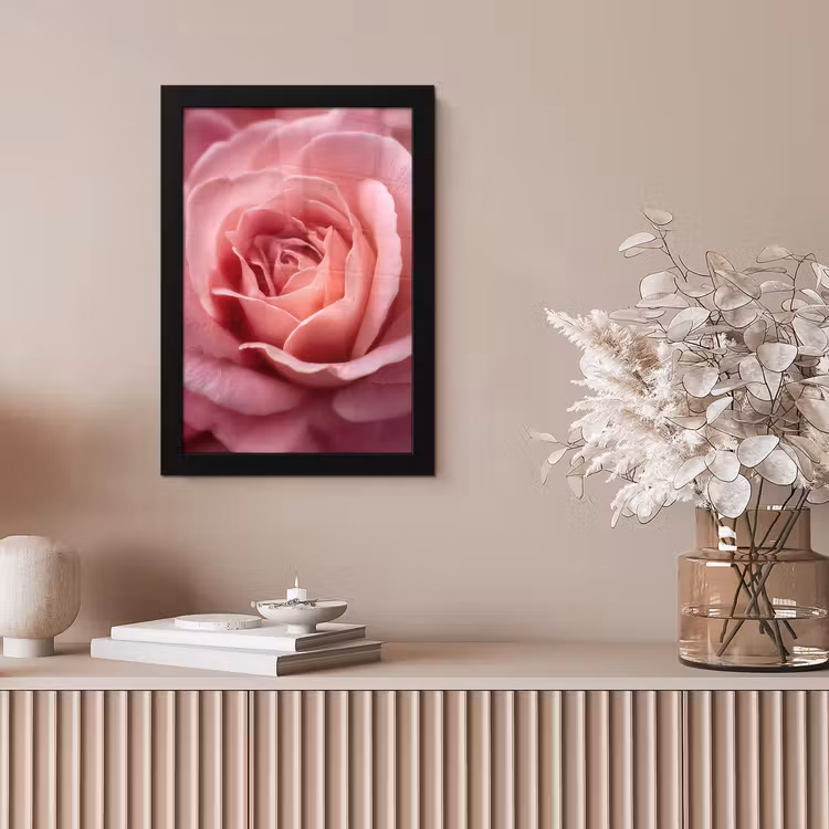 Roze - Roos - Romantisch fotolijst zwart zonder passe partout klein -sfeer5