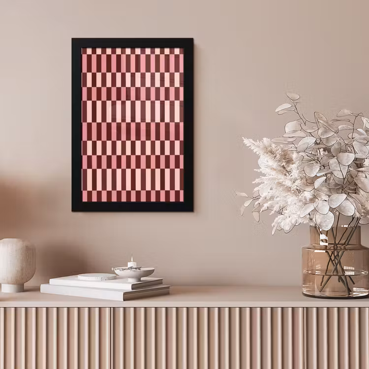 Roze - Rood - Blokjes fotolijst zwart zonder passe partout klein 224 -sfeer5