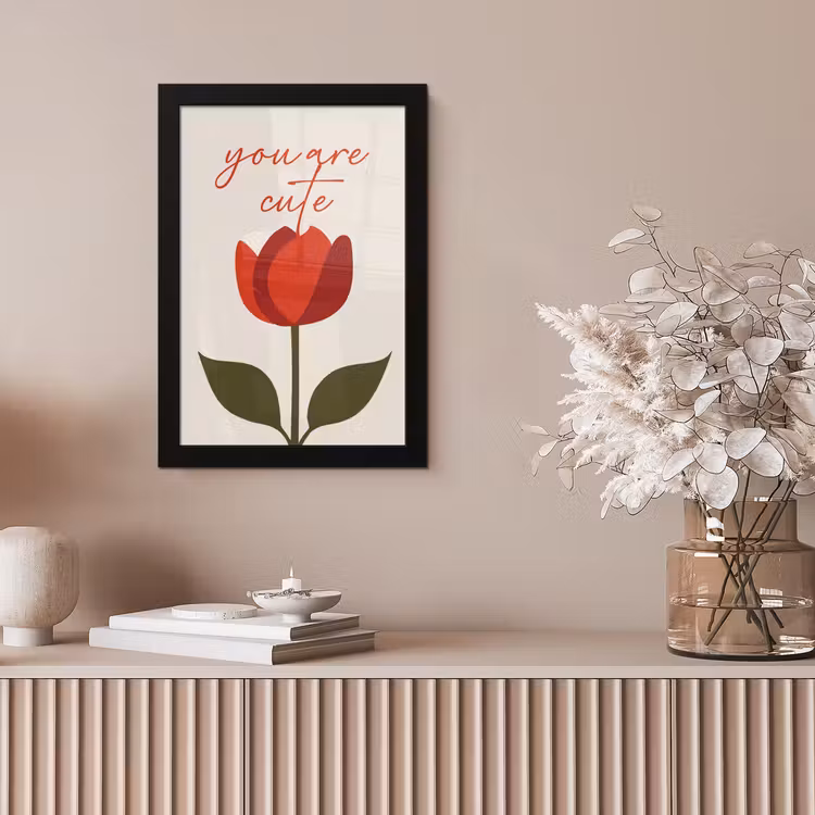 Roos - Rood - Bloem - Valentijn fotolijst zwart zonder passe partout klein -sfeer5