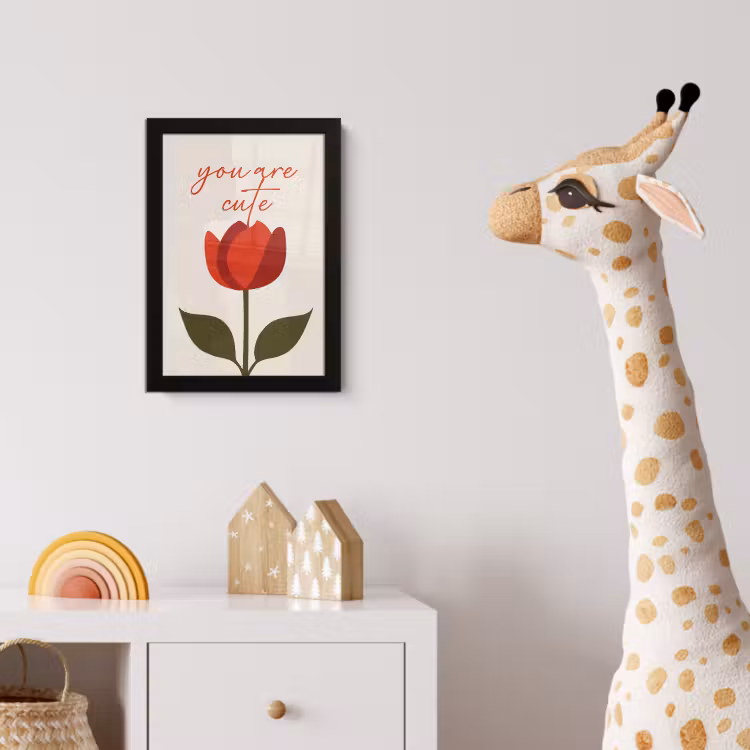Roos - Rood - Bloem - Valentijn fotolijst zwart zonder passe partout klein -usfeer4_kinderkamer
