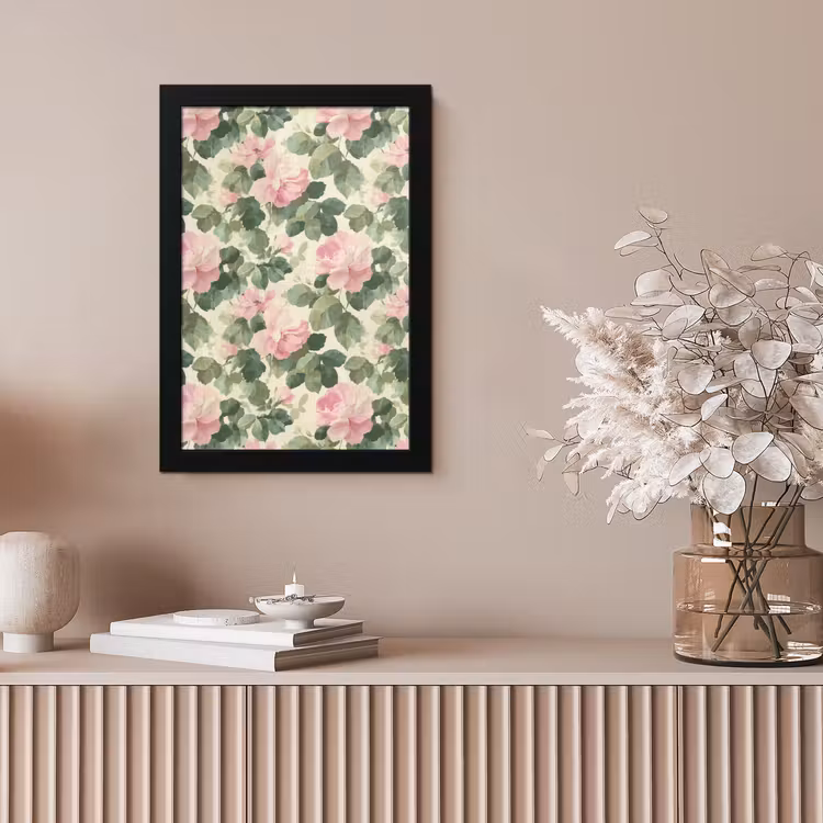 Rozen - Botanisch - Roze fotolijst zwart zonder passe partout klein 224 -sfeer5