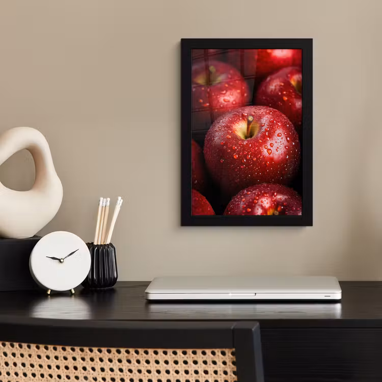 Rood - Appels - Fruit fotolijst zwart zonder passe partout klein -sfeer1