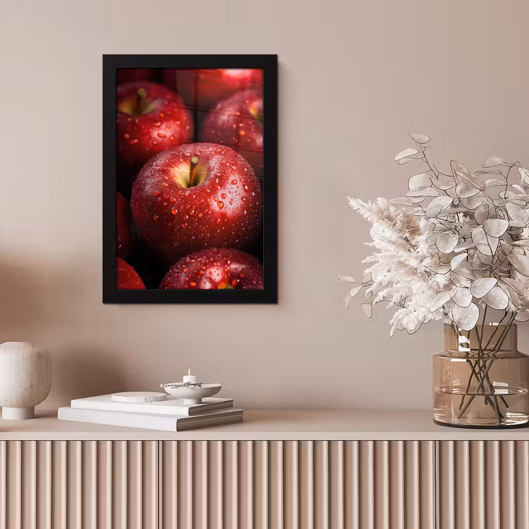 Rood - Appels - Fruit fotolijst zwart zonder passe partout klein -sfeer5