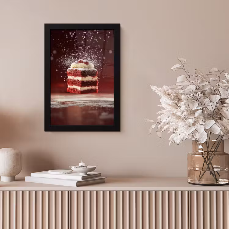 Rode - Velvet - Taart - Eten fotolijst zwart zonder passe partout klein -sfeer5