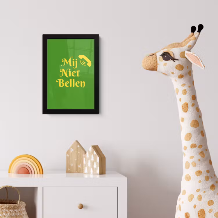 Mij niet bellen - Telefoon - Groen fotolijst zwart zonder passe partout klein -usfeer4_kinderkamer