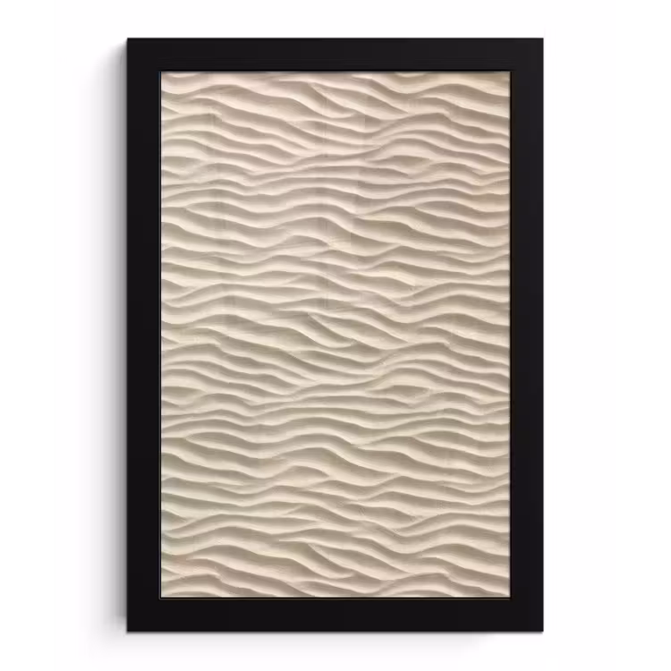 Zand - Golven - Beige fotolijst zwart zonder passe partout klein 224 -3d