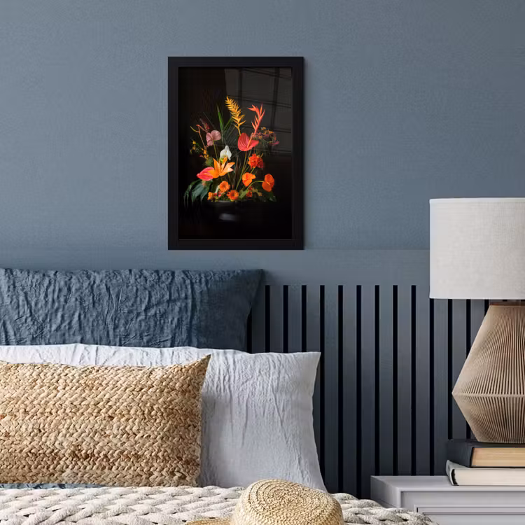Schaal - Boeket - Bloemen fotolijst zwart zonder passe partout klein -sfeer3