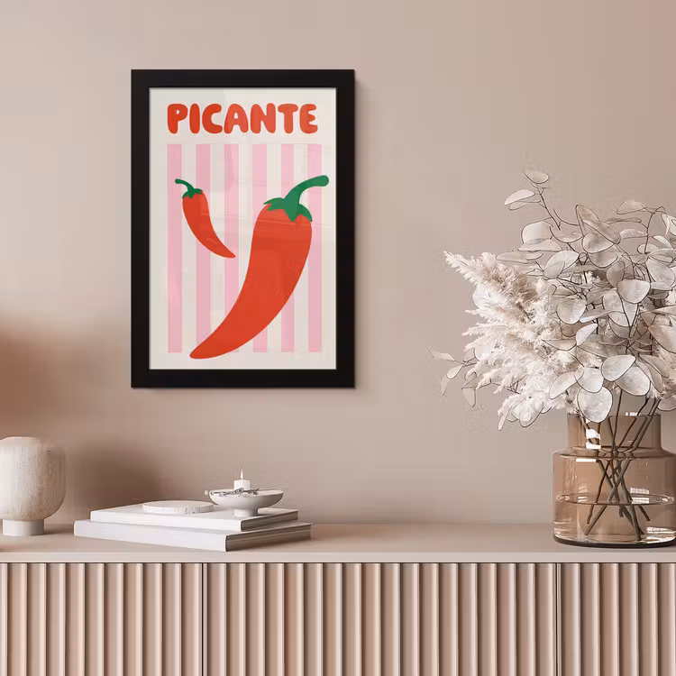 Pittig - Pepers - Rood fotolijst zwart zonder passe partout klein -sfeer5