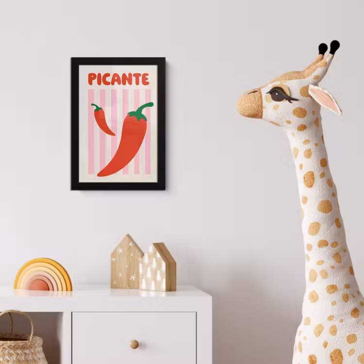 Pittig - Pepers - Rood fotolijst zwart zonder passe partout klein -usfeer4_kinderkamer