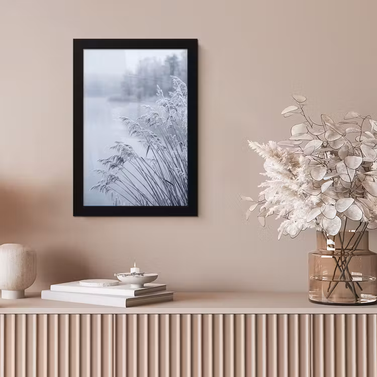Riet - Bevroren - Winter - Natuur fotolijst zwart zonder passe partout klein -sfeer5